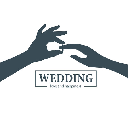 Abstract logo for your wedding. Vector template illustrationのイラスト素材