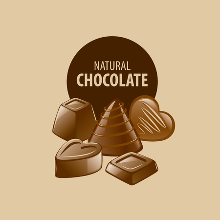 Template logo chocolate and sweets. Vector illustrationのイラスト素材