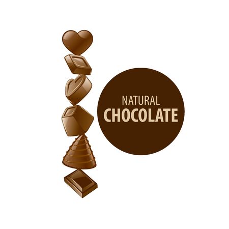 Template logo chocolate and sweets. Vector illustrationのイラスト素材