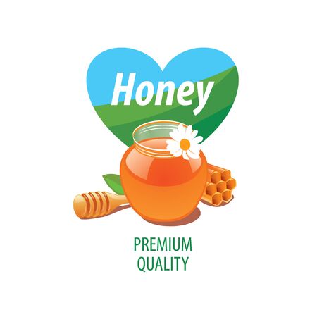 Honey logo template. Vector illustration. Design elementのイラスト素材