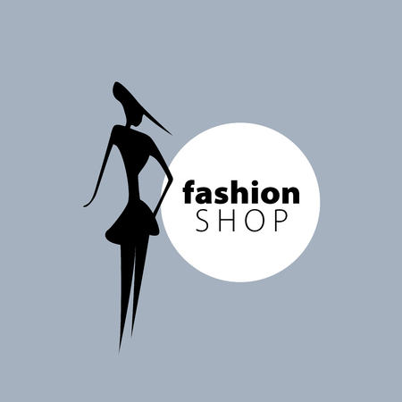 vector logo for womens fashion. Illustration of girlのイラスト素材