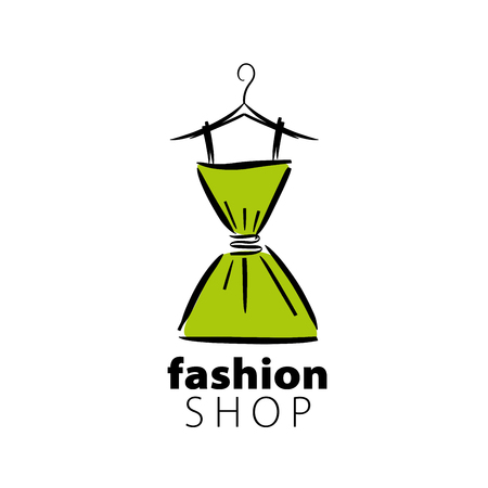 vector logo clothing. Illustration dress on a hangerのイラスト素材