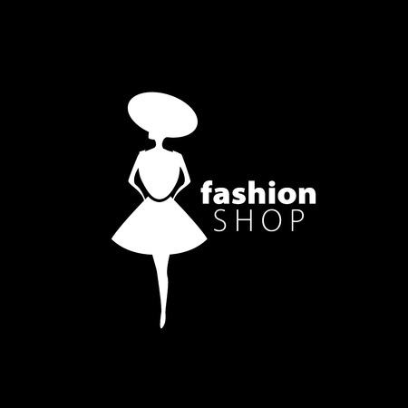vector logo for womens fashion. Illustration of girlのイラスト素材
