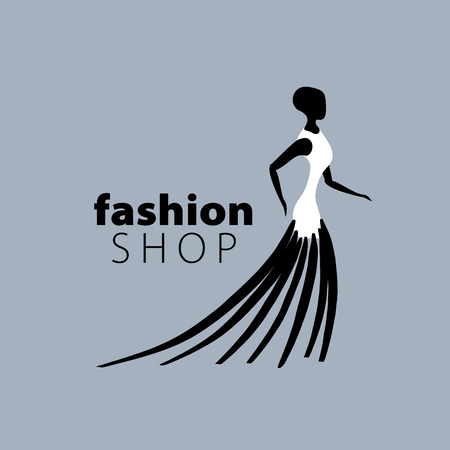 vector logo for womens fashion. Illustration of girlのイラスト素材
