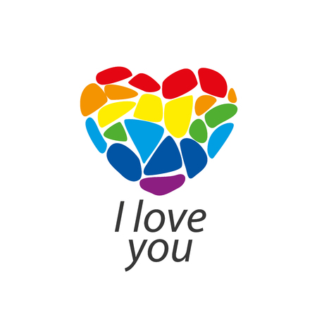 Rainbow heart. Conceptual design for gay and lesbian support symbol. LGBT theme. Vector illustration.のイラスト素材