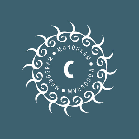 Vector   template monogram. The frame pattern.のイラスト素材