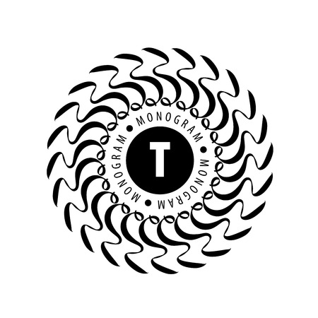 Vector  template monogram. The frame pattern.のイラスト素材