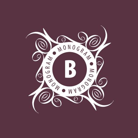 Vector   template monogram. The frame pattern.のイラスト素材