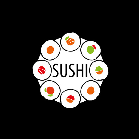 sushi logo design template. Vector illustration of iconのイラスト素材