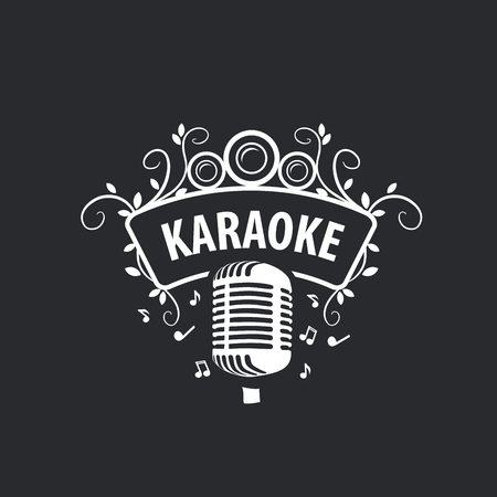logo design template for karaoke. Vector illustration of iconのイラスト素材