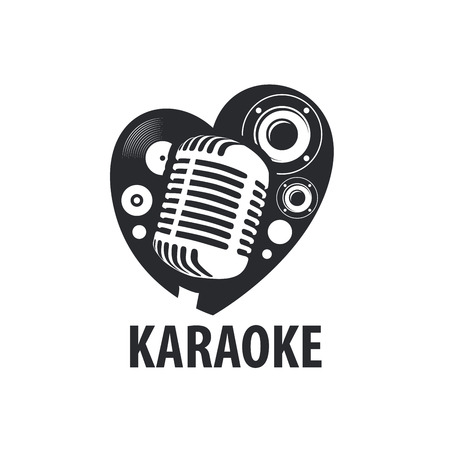 logo design template for karaoke. Vector illustration of iconのイラスト素材