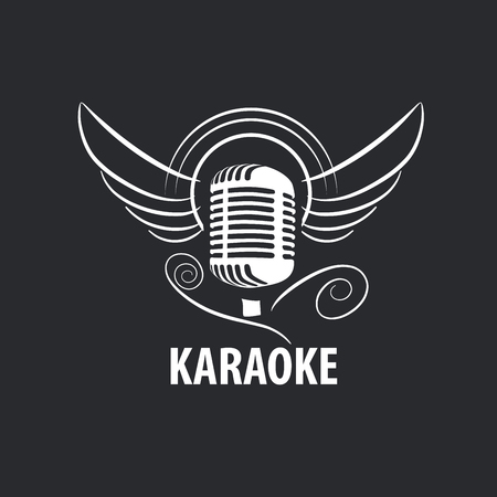 logo design template for karaoke. Vector illustration of iconのイラスト素材