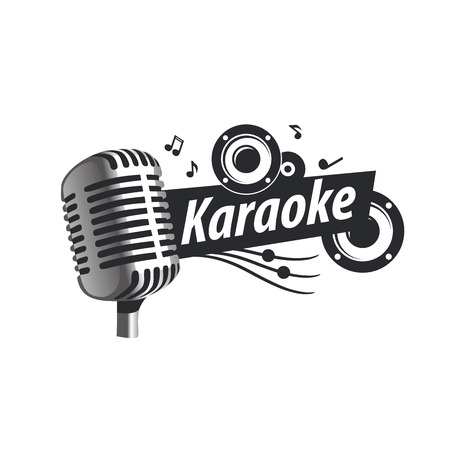 logo design template for karaoke. Vector illustration of iconのイラスト素材