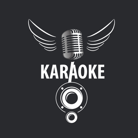 logo design template for karaoke. Vector illustration of iconのイラスト素材