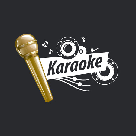 logo design template for karaoke. Vector illustration of iconのイラスト素材