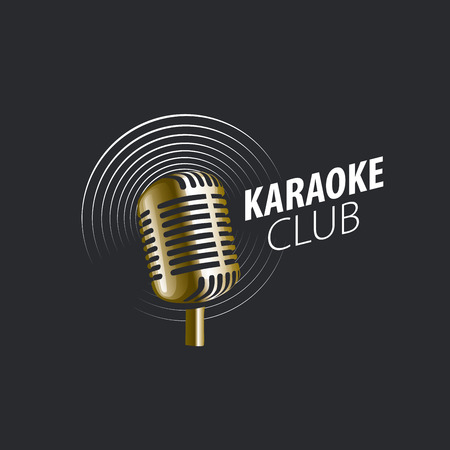 logo design template for karaoke. Vector illustration of iconのイラスト素材