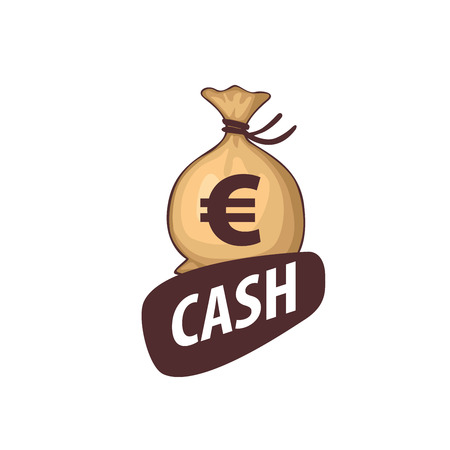 A bag of money vector icon. Business and finance. Euro signのイラスト素材
