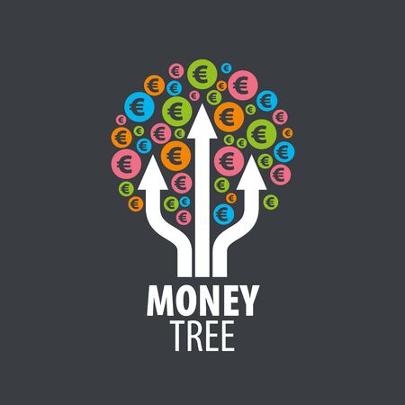 logo design template money tree. Vector illustrationのイラスト素材