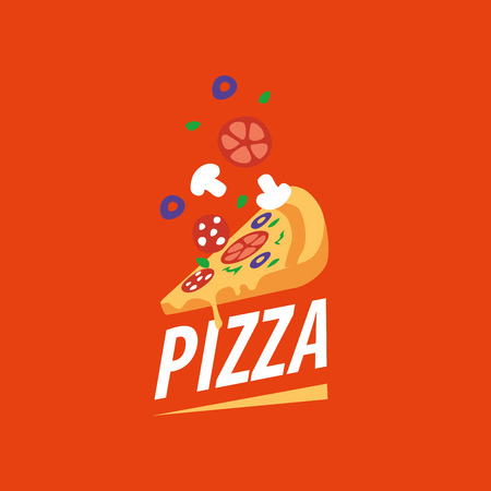 Pizza template design. Vector illustration of iconのイラスト素材