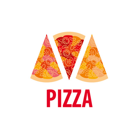 Pizza template design. Vector illustration of iconのイラスト素材