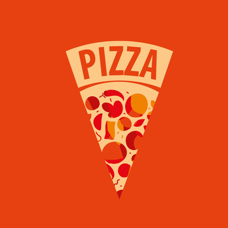 Pizza template design. Vector illustration of iconのイラスト素材