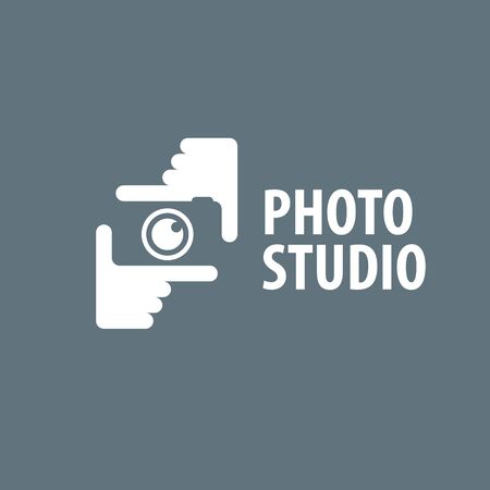 logo camera in the hands of the photographerのイラスト素材