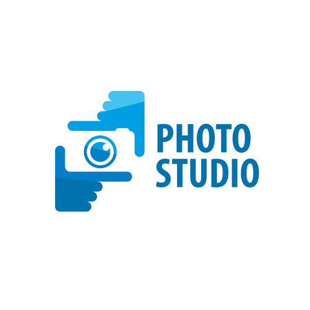 logo camera in the hands of the photographerのイラスト素材