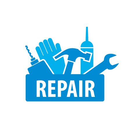 logo design template for repair. Vector illustration of iconのイラスト素材