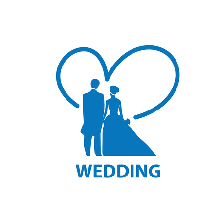 logo design template for wedding. Vector illustration of iconのイラスト素材