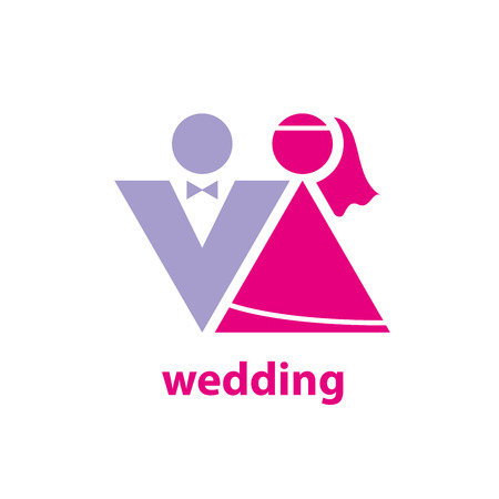 logo design template for wedding. Vector illustration of iconのイラスト素材