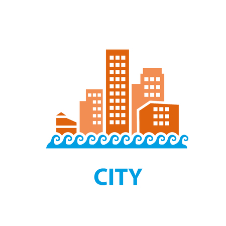 template design of the city logo. Vector illustration of iconのイラスト素材
