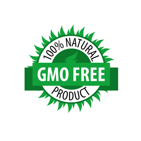 Template design logo gmo free. Vector illustration of iconのイラスト素材