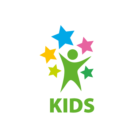 Template design logo kids. Vector illustration of iconのイラスト素材