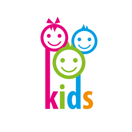 Template design logo kids. Vector illustration of iconのイラスト素材