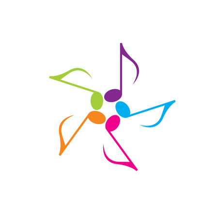template design logo music. Vector illustration of iconのイラスト素材