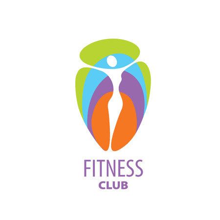 logo design template for fitness. Vector illustration of iconのイラスト素材