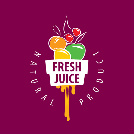 logo design template fresh juice. Vector illustration of iconのイラスト素材