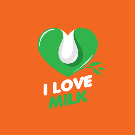 template design logo milk. Vector illustration of iconのイラスト素材