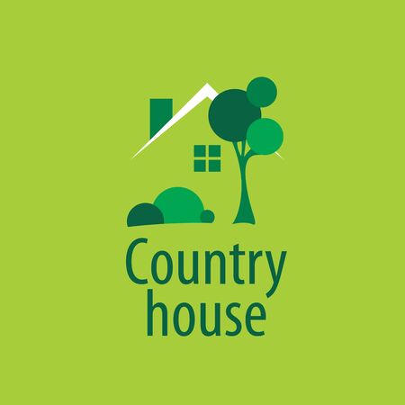 template design logo country house. Vector illustration of iconのイラスト素材