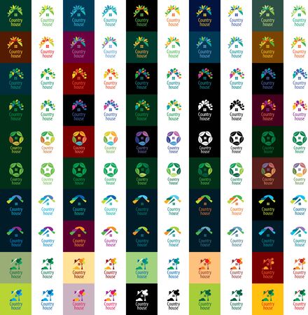 template design logo country house. Vector illustration of iconのイラスト素材