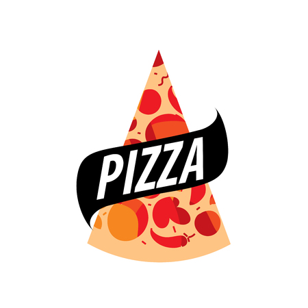 Pizza template design logo. Vector illustration of iconのイラスト素材