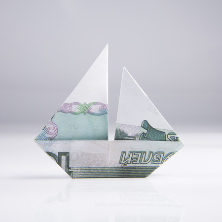 ship from banknotesの写真素材