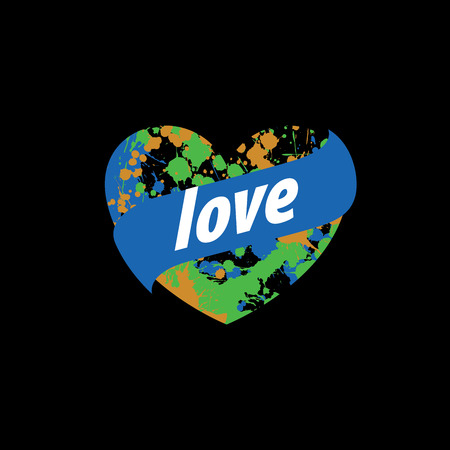 logo heart splashのイラスト素材