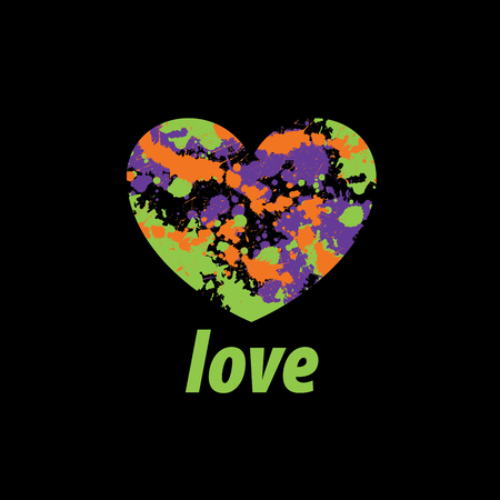 logo heart splashのイラスト素材