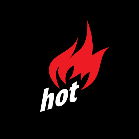 Blazing hot fire vector logo.のイラスト素材