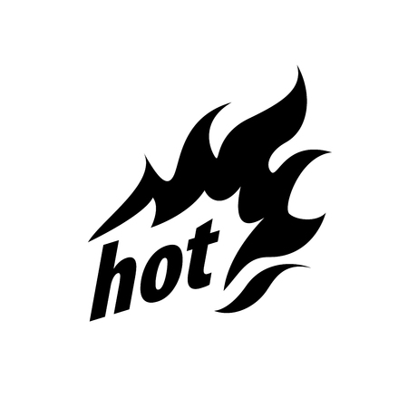 Creative black fire vector logo in white.のイラスト素材
