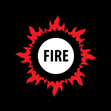 Flaming circular fire vector logoのイラスト素材