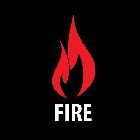 Creative blazing fire vector logo in red flame.のイラスト素材