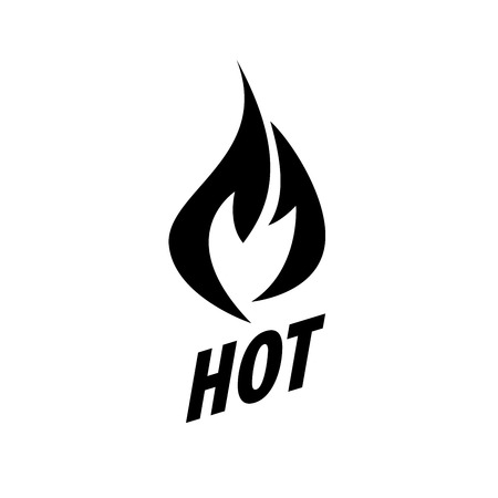 Black fire vector logo in white.のイラスト素材