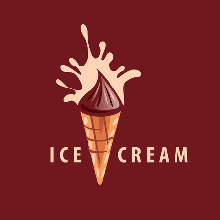 ice cream logo design template. Vector illustrationのイラスト素材